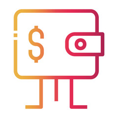 digital wallet Line Gradient Icon