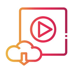 video download Line Gradient Icon