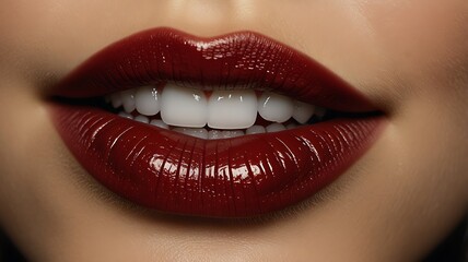 Obraz premium close up lips of young woman