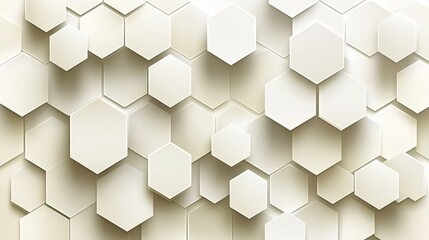 Fototapeta premium Abstract Hexagon Pattern Soft Light Beige Tones. AI Generated