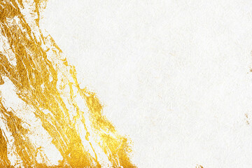 A luxurious background material featuring white Japanese paper with gold abstract patterns.