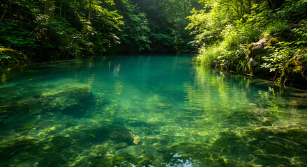 生命の源、エメラルドグリーンに輝く神秘的な泉
