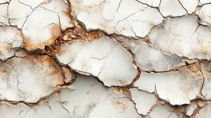Naklejka premium Cracked white stone texture background. Possible use Interior design, wall tiles, or flooring