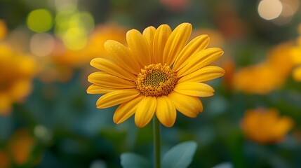 Obraz premium Radiant Yellow Daisy Blossom Capturing the Essence of Summer Beauty