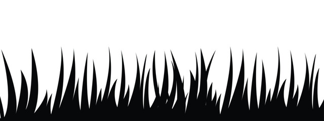 silhouette grass vector design template flat style.