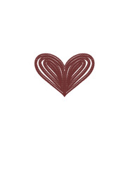  A neatly drawn heart with a pencil