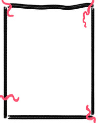 Black and curly pink frame