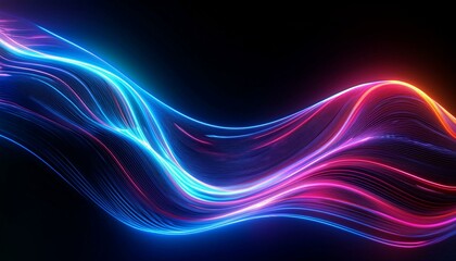 Fototapeta premium 未来的なデジタルウェーブのネオンテクスチャ