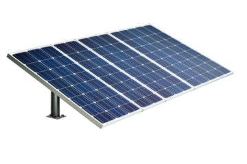 Solar panel with four panels is on a white background