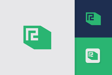 letter r block logo design template