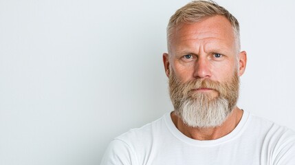 Fototapeta premium Mature Man Portrait Against Light Background