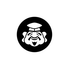 Japanese Seven Lucky Gods, vector symbol design   translation: The Chinese character means good fortune.