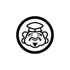 Japanese Seven Lucky Gods, vector symbol design   translation: The Chinese character means good fortune.