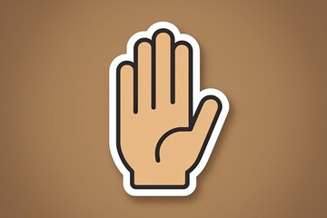 Obraz premium Simple, Isolated Illustration of an Open Palm Symbol in Cartoon Style for UI Design