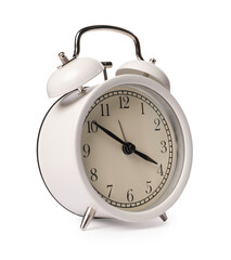 One light alarm clock isolated on white