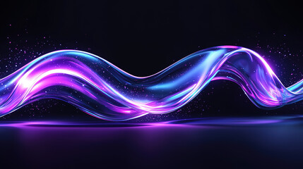 Electric neon abstract background with glowing neon streaks and light waves representing energy and digital design.
