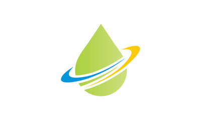 droplet bio organic circle vector logo