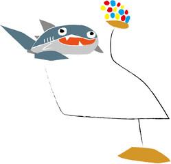 メジロザメ色有鉛筆風