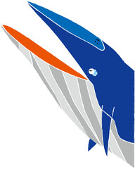 シロナガスクジラ色有鉛筆風