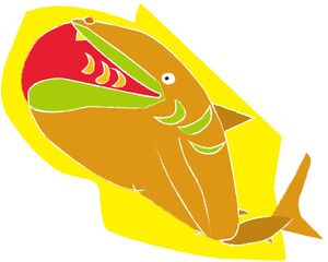 メガロドン色有鉛筆風