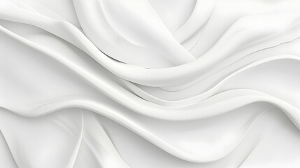 Obraz premium Smooth, flowing white fabric drapes elegantly, creating soft shadows and highlights, ideal for backgrounds