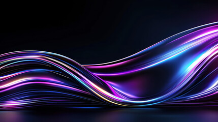 Electric neon abstract background with glowing neon streaks and light waves representing energy and digital design.
