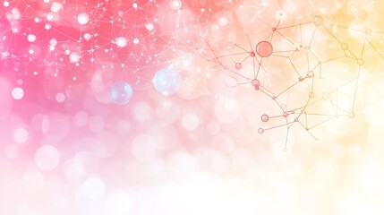 Fototapeta premium Soft pastel hues gently illuminate abstract network design. AI Generated