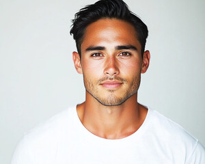 Fototapeta premium Man portrait on white background 