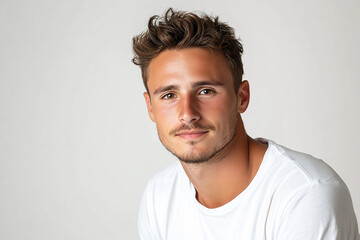 Obraz premium Man portrait on white background 