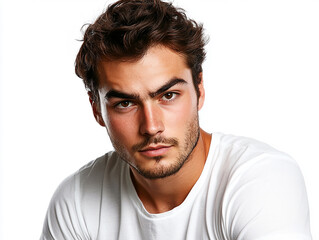 Obraz premium Man portrait on white background 