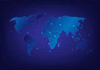 Abstract background with global polygon wireframe