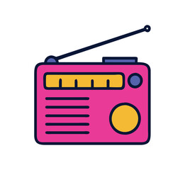 Retro object transistor radio icon