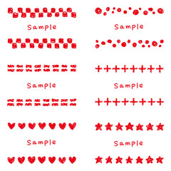 手描きのクレヨン素材　いろいろなフレームセット