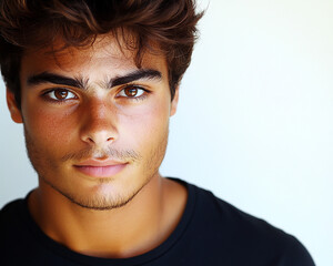 Fototapeta premium Man portrait on white background 