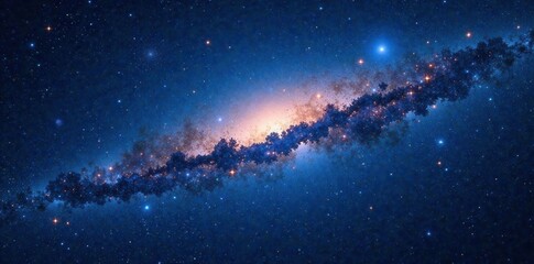 Fototapeta premium Vast Milky Way galaxy with stars and space dust in the dark blue universe background , galaxy, cosmic, space