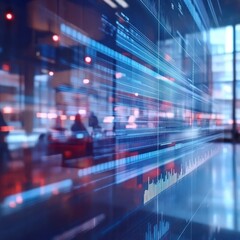 Fototapeta premium Abstract Data Stream Visualization: Futuristic Technological Background