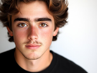 Fototapeta premium Man portrait on white background 