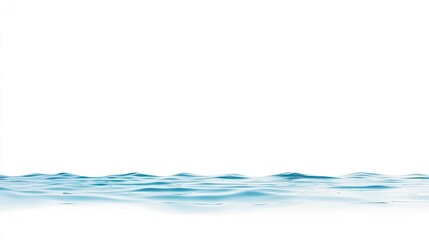 Tranquil water surface with gentle waves against a bright white background, ideal for serene designs