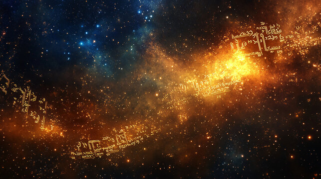 Celestial Hebrew Constellations: A Sky of Ancient Wisdom Over a Dreamy Horizon