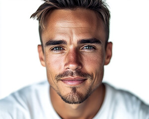 Obraz premium Man portrait on white background 