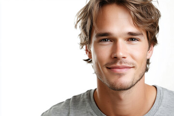 Fototapeta premium Man portrait on white background 