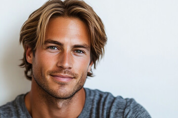 Fototapeta premium Man portrait on white background 