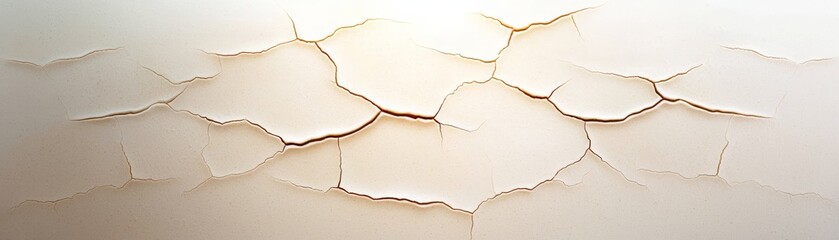 Weathered wall with cracks, exploring textures of age and decay in architectural surfaces