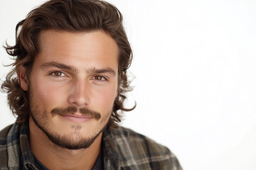 Naklejka premium Man portrait on white background 