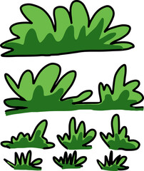 greean grass cartoon clipart illustration