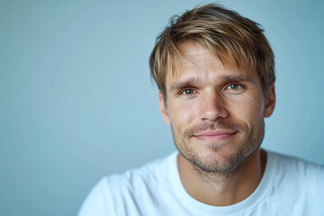 Fototapeta premium Man portrait on white background 