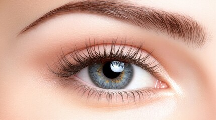 Obraz premium Mesmerizing closeup, a woman's eye with dramatically long, lush eyelashes