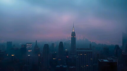 Obraz premium Design a stunning panoramic view of Manhattan's iconic skyline set against a crisp white background.