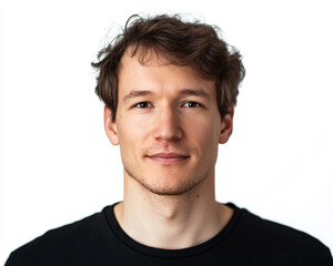 Naklejka premium Man portrait on white background 
