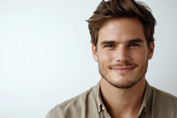 Fototapeta premium Man portrait on white background 
